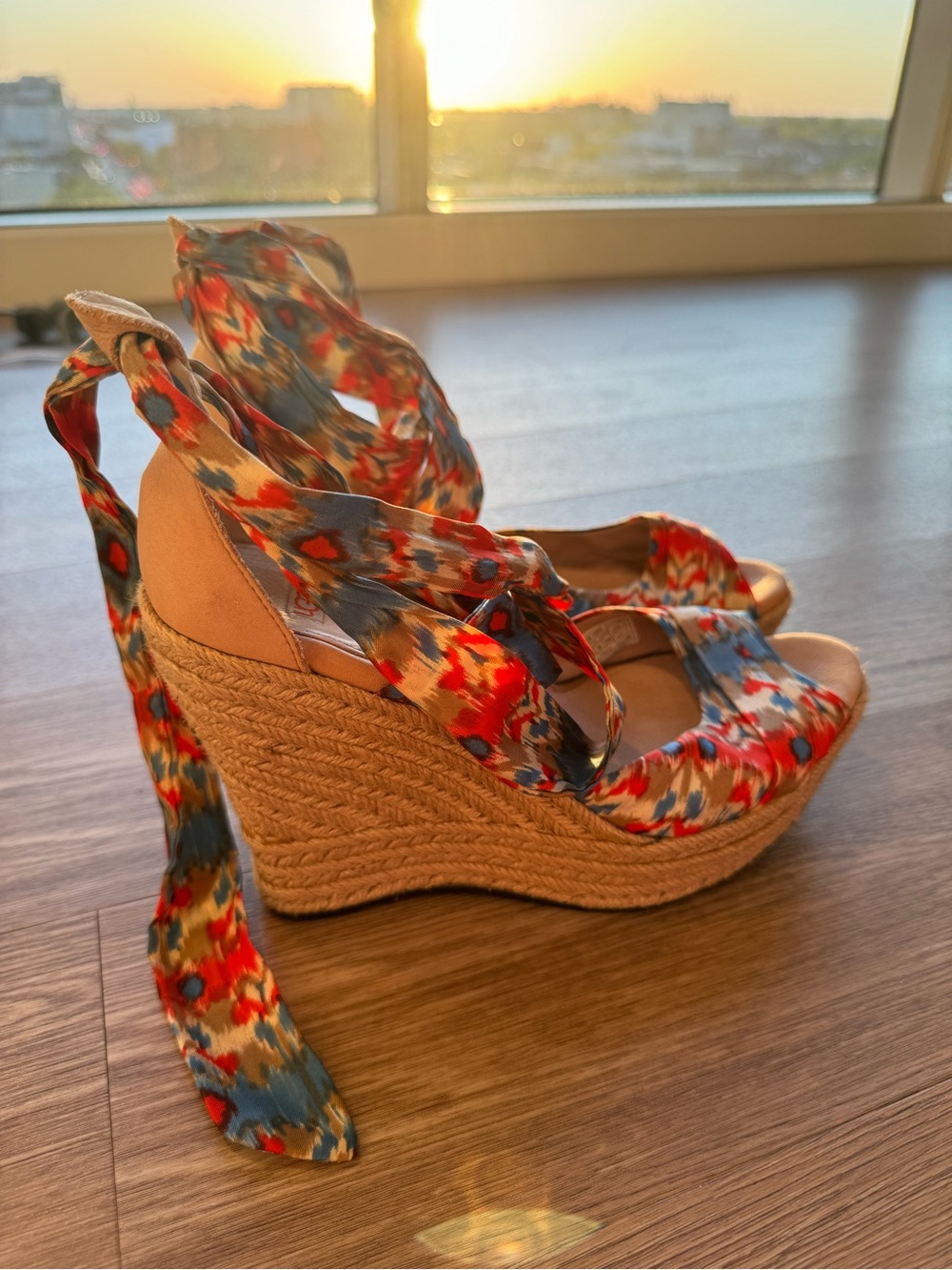 UGG Floral Multi-Color Espadrille Wedge Sandals
